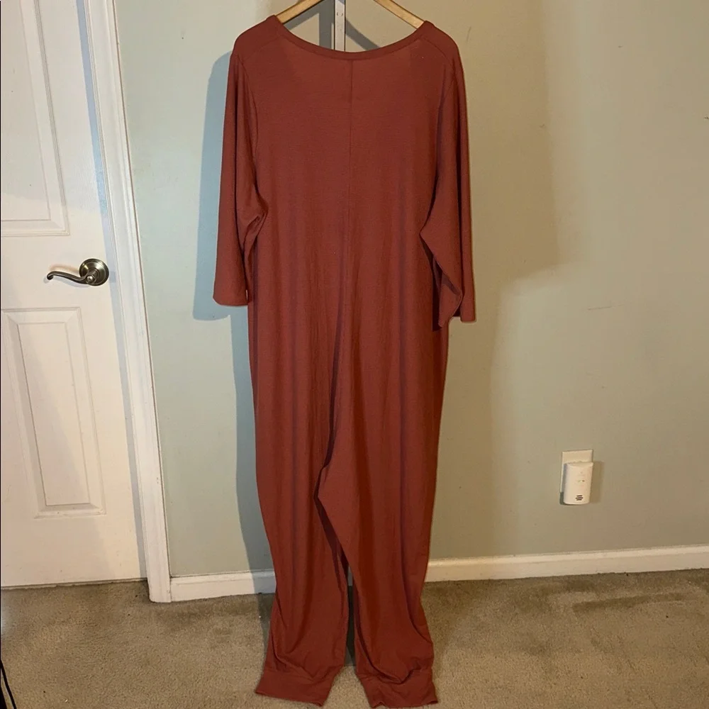 Athleta Wind Down Sleep Romper Terracotta Waffle Knit Size 3X - Picture 9 of 13
